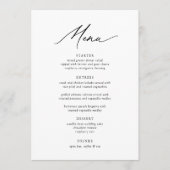 Eenvoudige Elegante Kalligrafie 5 x 7 Bruiloft Menu (Voorkant)