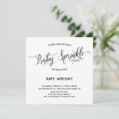 Eenvoudige, elegante kalligrafie Baby Sprinkle Kaart (Staand voorkant)