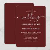 Eenvoudige elegante kalligrafie Bourgondië Moody b Kaart (Voorkant / Achterkant)