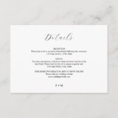 Eenvoudige elegante kalligrafie bruiloft behuizing informatiekaartje (Voorkant)