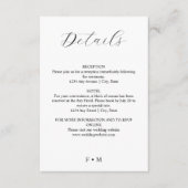 Eenvoudige elegante kalligrafie bruiloft behuizing informatiekaartje (Voorkant)