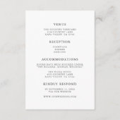 Eenvoudige elegante kalligrafie bruiloft details informatiekaartje (Achterkant)