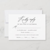 Eenvoudige Elegante Kalligrafie Bruiloft Menu (Voorkant)