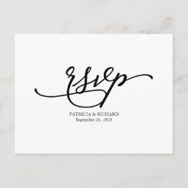 Eenvoudige Elegante Kalligrafie Bruiloft RSVP Briefkaart