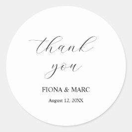 Eenvoudige elegante kalligrafie bruiloft sticker