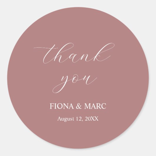 Eenvoudige elegante kalligrafie bruiloft sticker (Voorkant)