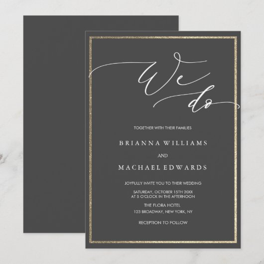 Eenvoudige elegante kalligrafie die we maken kaart (Voorkant / Achterkant)