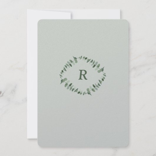 Eenvoudige Elegante Kalligrafie Eucalyptus Bruilof (Achterkant)