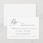 Eenvoudige elegante kalligrafie Faux Gold Fairy Ta RSVP Kaartje (Voorkant / Achterkant)