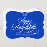 Eenvoudige elegante kalligrafie happy hanukkah vak feestdagenkaart<br><div class="desc">Eenvoudige elegante kalligrafie happy hanukkah Holiday Card</div>