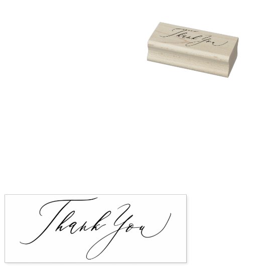 Eenvoudige elegante kalligrafie Hartelijk dank Rubberstempel (Gestempeld)