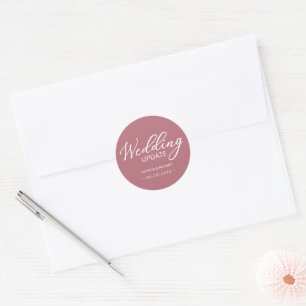 Eenvoudige Elegante Kalligrafie Huwelijksupdate Ronde Sticker