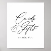 Eenvoudige Elegante Kalligrafie Kaarten en Geschen Poster (Voorkant)