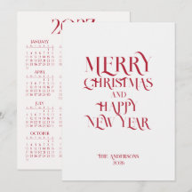 Eenvoudige Elegante Kalligrafie Kerst 2027 Kalende