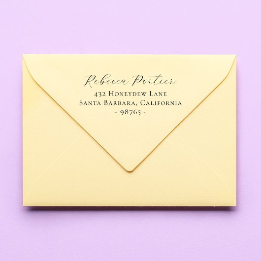 Eenvoudige Elegante Kalligrafie Modern Retouradres Rubberstempel