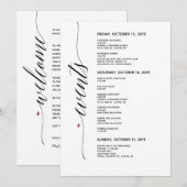 Eenvoudige elegante kalligrafie-reiskaart programmakaart (Voorkant / Achterkant)