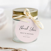 Eenvoudige elegante kalligrafie Roze bruiloft Dank Bedankjes Labels