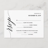 Eenvoudige Elegante Kalligrafie RSVP-reactiekaart Informatiekaartje (Voorkant)