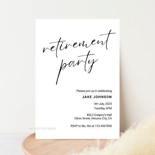 Eenvoudige elegante kalligrafie script pensioen pa kaart