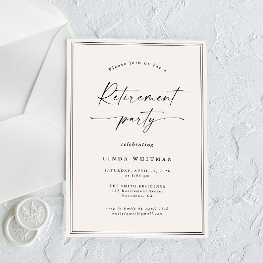 Eenvoudige Elegante Kalligrafie Script Pensioenfee Kaart