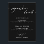 Eenvoudige Elegante Kalligrafie Signature Drinken  Menu<br><div class="desc">Zwart-wit elegante kalligrafie handtekening drink menu.</div>