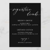 Eenvoudige Elegante Kalligrafie Signature Drinken  Menu (Voorkant)