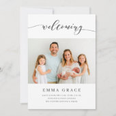 Eenvoudige Elegante Kalligrafie ter Welkom van de  Aankondiging (Voorkant)