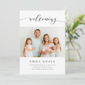 Eenvoudige Elegante Kalligrafie ter Welkom van de  Aankondiging (Staand voorkant)
