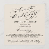 Eenvoudige elegante kalligrafie-tipografie programmakaart (Voorkant)