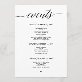 Eenvoudige Elegante Kalligrafie Trouwroute Kaart