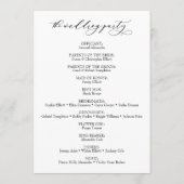 Eenvoudige elegante kalligrafie Typografie Black W Programmakaart (Achterkant)