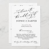 Eenvoudige elegante kalligrafie Typografie Black W Programmakaart (Voorkant / Achterkant)