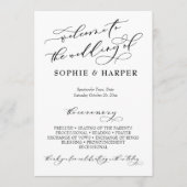 Eenvoudige elegante kalligrafie Typografie Black W Programmakaart (Voorkant)