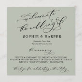 Eenvoudige elegante kalligrafie Typografie Sage Gr Programmakaart (Voorkant)