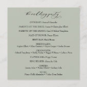Eenvoudige elegante kalligrafie Typografie Sage Gr Programmakaart (Achterkant)