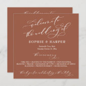 Eenvoudige elegante kalligrafie Typografie Terraco Programmakaart (Voorkant / Achterkant)