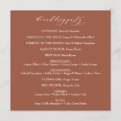 Eenvoudige elegante kalligrafie Typografie Terraco Programmakaart (Achterkant)