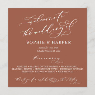 Eenvoudige elegante kalligrafie Typografie Terraco Programmakaart