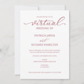 Eenvoudige Elegante Kalligrafie Virtuele bruiloft Kaart (Voorkant)