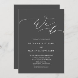 Eenvoudige elegante kalligrafie We doen houtskool  Kaart