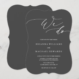 Eenvoudige elegante kalligrafie We doen houtskool  Kaart