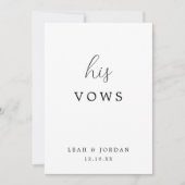 Eenvoudige elegante kalligrafie zijn bruiloft gelo kaart (Voorkant)