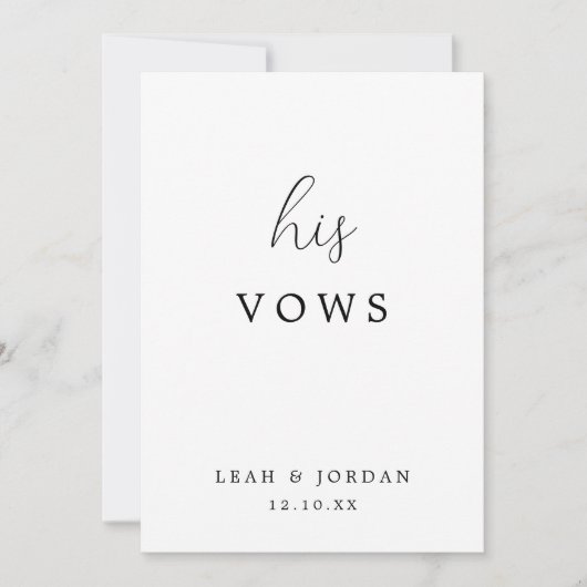 Eenvoudige elegante kalligrafie zijn bruiloft gelo kaart (Voorkant)