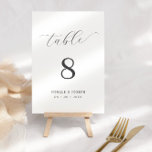 Eenvoudige Elegante Kalligrafie Zwart & Wit Huweli Kaart<br><div class="desc">Eenvoudige Elegante Kalligrafie Zwart & Wit Trouwtafel Nummer</div>