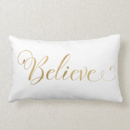 Eenvoudige elegante kerst Beleef Gold White Kussen
