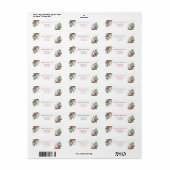 Eenvoudige elegante Kerst Bloemen Retouradres Etiket (Full Sheet)