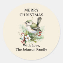 Eenvoudige Elegante Kerst Bloemen Vogel