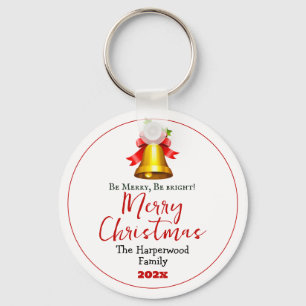 Eenvoudige elegante kerst familie foto collage sleutelhanger