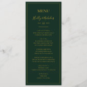 Eenvoudige elegante kerst | Green Wedding Dinner Menu (Voorkant)