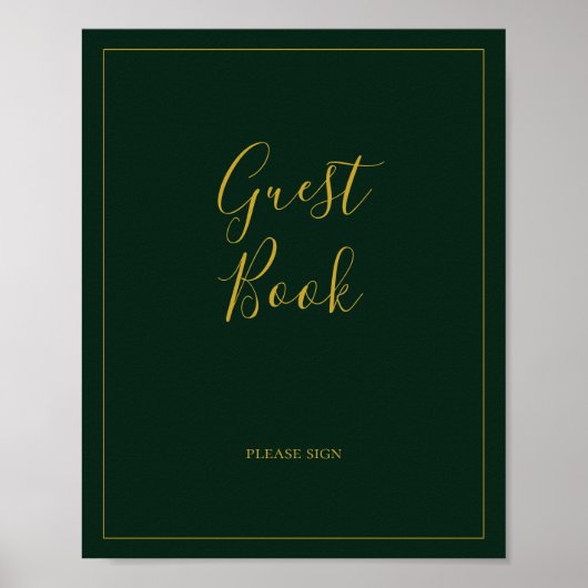 Eenvoudige elegante kerst | Groen gebaar voor gast Poster (Voorkant)
